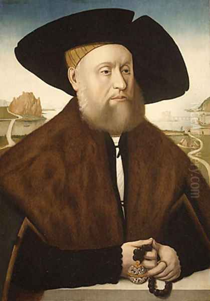 Portrait of a Member of the vom Rhein Family late 1520s Oil Painting by Conrad Faber von Creuznach