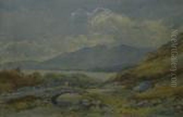 Ashness Bridge A Lakeland Landscape Oil Painting by Edward Tucker