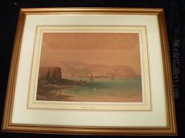 South Devon Coastal Scene (possibly Torquay) Oil Painting by Edward Tucker