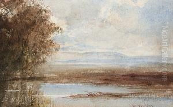 A Lakeland Landscape Oil Painting by Edward Tucker