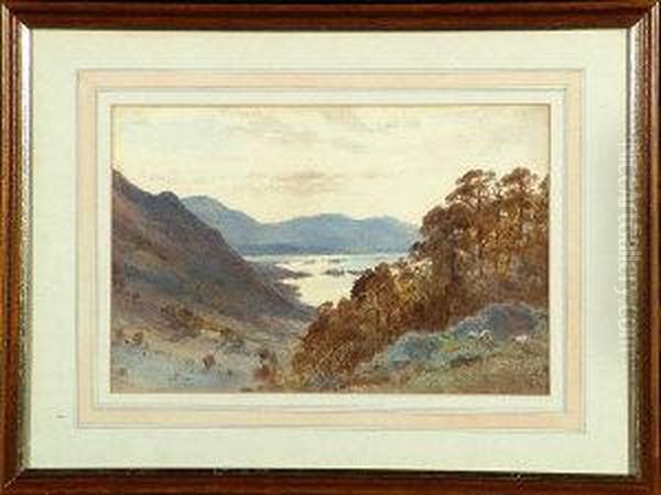 Scottish Loch Scene Oil Painting by Edward Tucker