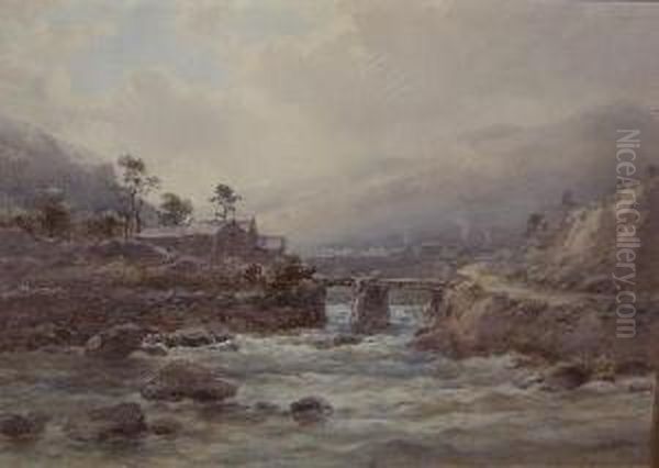 The Llugwy, North Wales Oil Painting by Edward Tucker