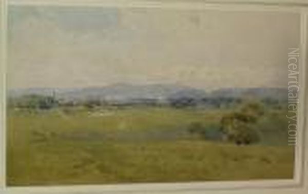 Panoramic View Of The Ribble Valley Near Preston Oil Painting by Frederick Tucker