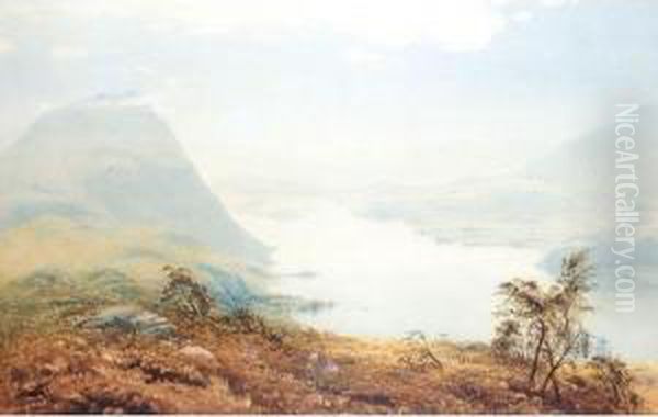 Lake District View Oil Painting by Frederick Tucker