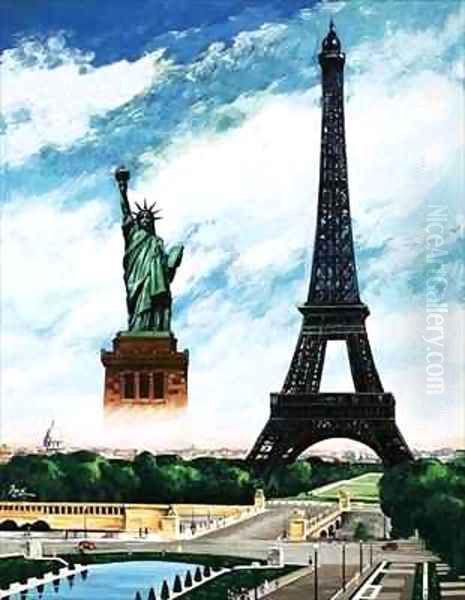 Who built the Eiffel Tower Alexandre Gustave Eiffel Oil Painting by Henry Charles Fox