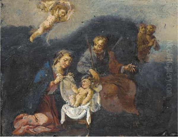 The Holy Family Oil Painting by Alessandro Turchi