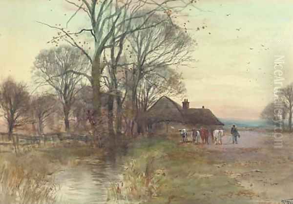 Returning to the farm Oil Painting by Henry Charles Fox