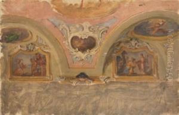 Studio Per Soffitto Di Chiesa Oil Painting by Celestino Turletti