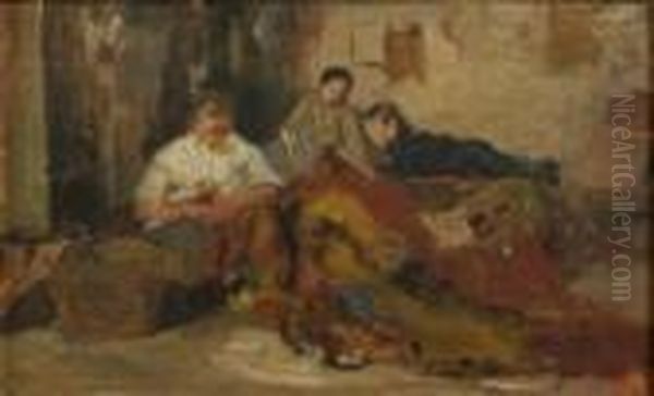 Vita Di Famiglia Oil Painting by Celestino Turletti