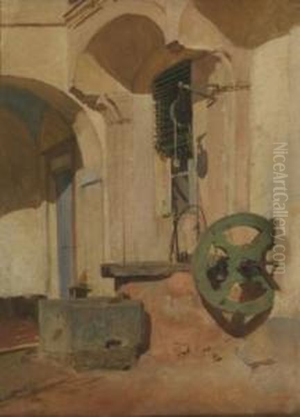 Il Pozzo Oil Painting by Celestino Turletti