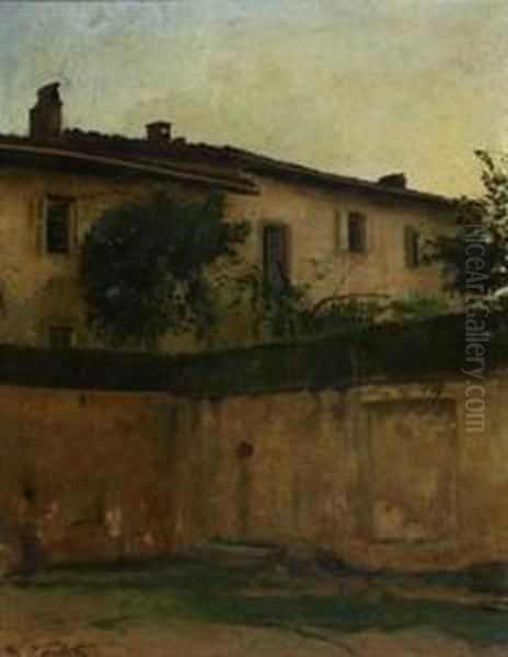 Casa Parrocchiale Oil Painting by Celestino Turletti