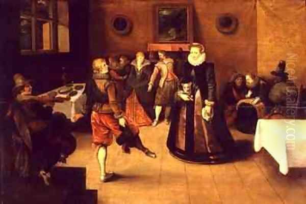 The Dance Lesson Oil Painting by Ambrosius II Francken or Franck