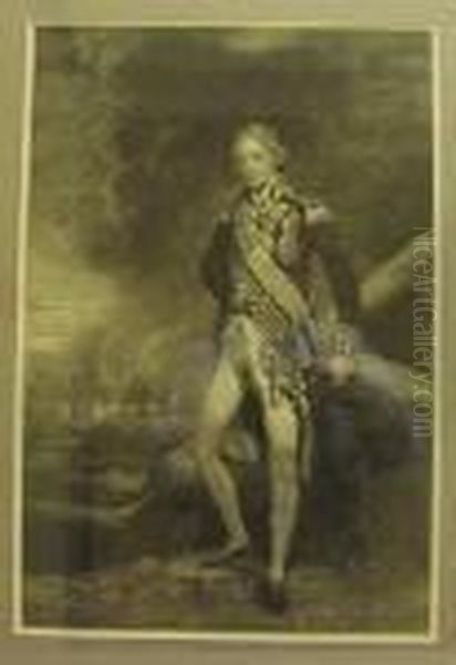 Admiral Lord Nelson, Mezzotint Portrait Without Lettering. Oil Painting by Joseph Mallord William Turner