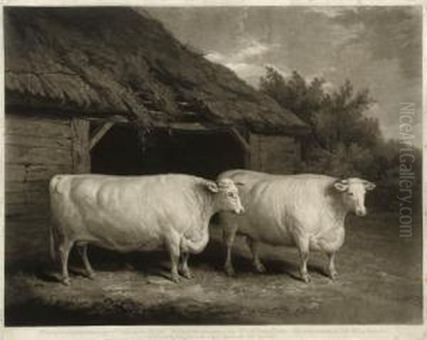 The Durham Twin Steers Supposed To Weigh Near 200 Stone Each Oil Painting by Joseph Mallord William Turner