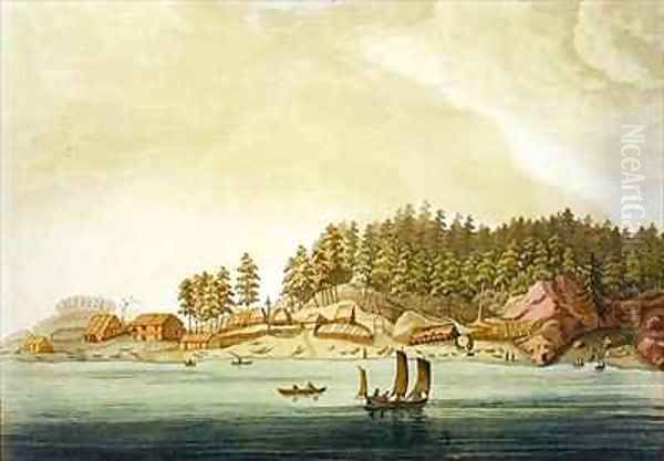 Early settlement of Vancouver Oil Painting by Paolo Fumagalli