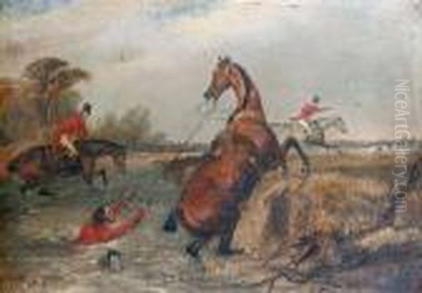 Hunting Mishaps, A Set Of Four Oil Painting by Francis Calcraft Turner