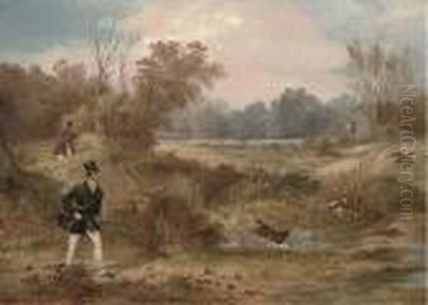 The Woodcock Shoot Oil Painting by Francis Calcraft Turner