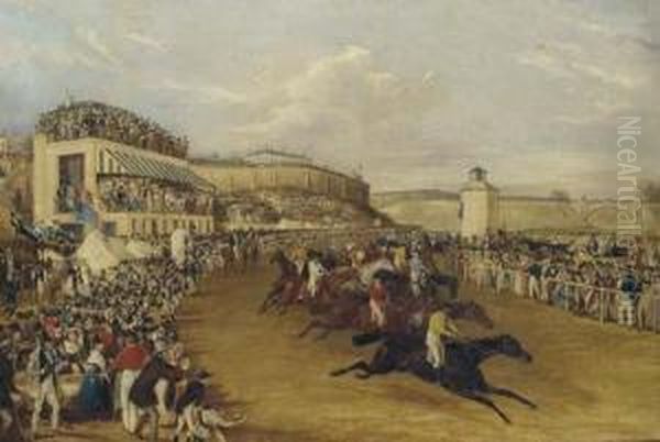 Cardinal Puff Winning The Tradesman's Plate At Chester Races Oil Painting by Francis Calcraft Turner