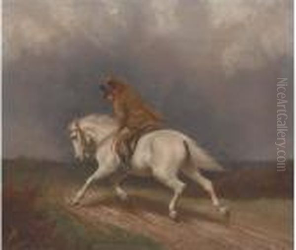 Riding Into The Storm Oil Painting by Francis Calcraft Turner