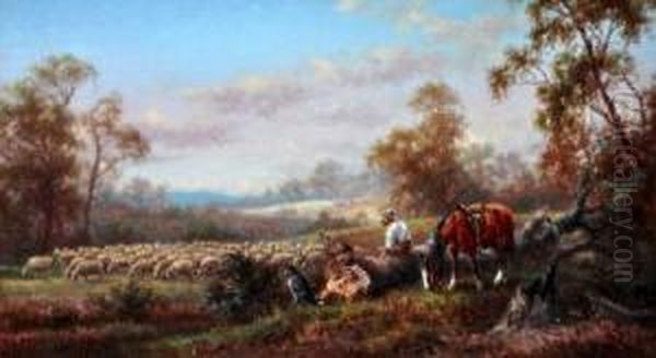 Resting The Flock Oil Painting by James Alfred Turner