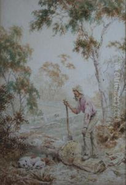 The Woodman And His Dog Oil Painting by James Alfred Turner