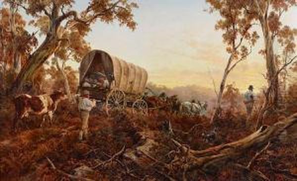 Australian Pioneers Oil Painting by James Alfred Turner