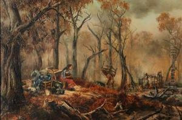 Their Little All Oil Painting by James Alfred Turner