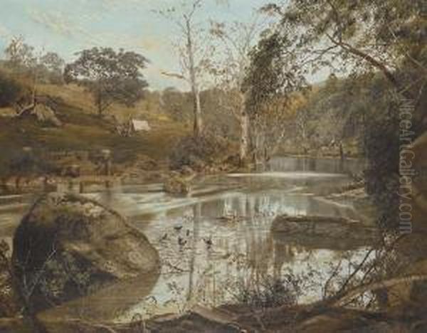 Bend On The Yarra Oil Painting by James Alfred Turner