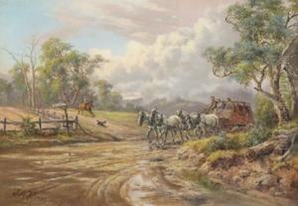 Catching The Mail Oil Painting by James Alfred Turner