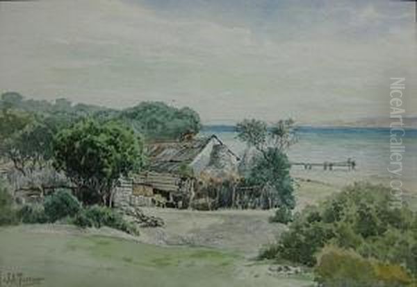 Beach Shack Oil Painting by James Alfred Turner