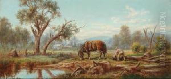 Clearing The Land Oil Painting by James Alfred Turner