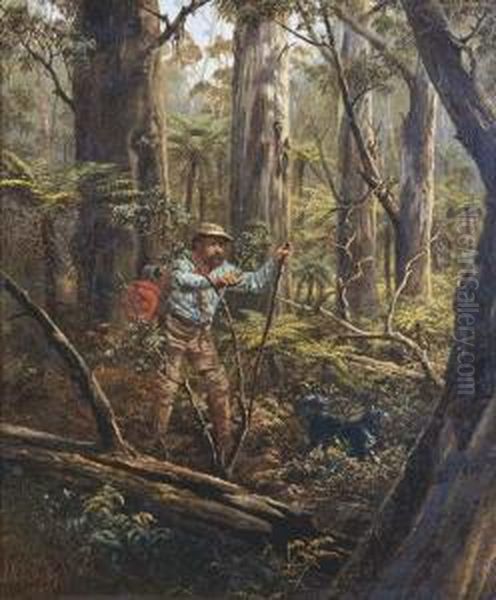 The Bushman And His Dog Oil Painting by James Alfred Turner