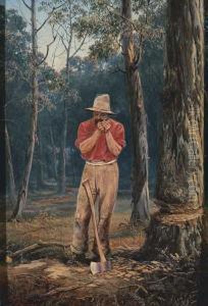 Smoko Oil Painting by James Alfred Turner