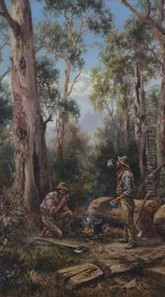 The Woodcutters Oil Painting by James Alfred Turner