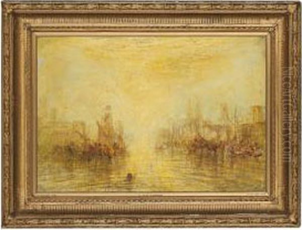 Ships At Sunset Oil Painting by Joseph Mallord William Turner