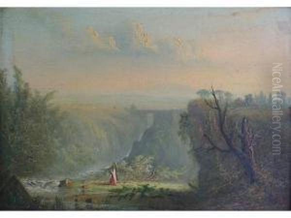 Extensive Italianate Landscape With A Waterfall Oil Painting by Joseph Mallord William Turner