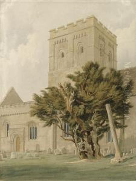 Iffley Church, Oxford Oil Painting by William Turner