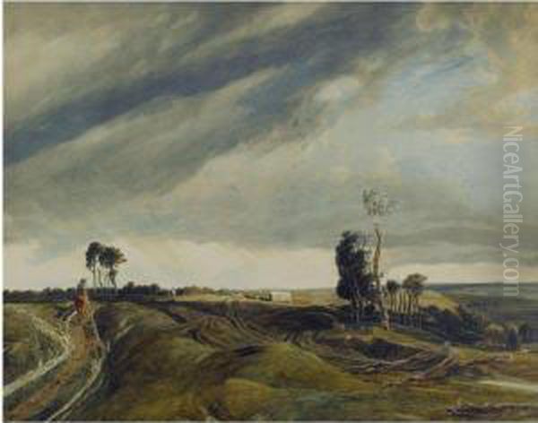 Ottmoor Near Oxford Oil Painting by William Turner