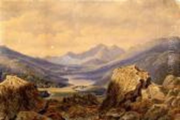 Snowdon From Capel Curig Heights Oil Painting by William Turner