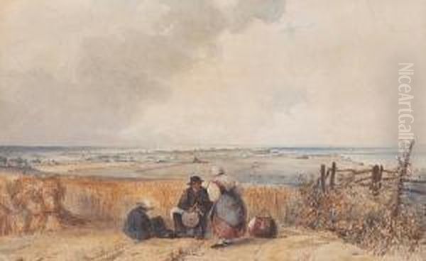 Haymakers Resting In A Field Near Testcombe Oil Painting by William Turner