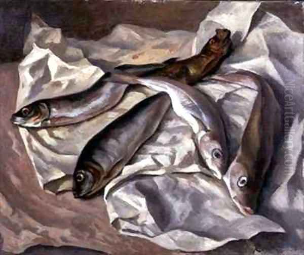 Still Life of Fish Oil Painting by Roger Eliot Fry