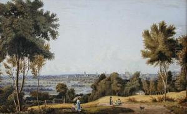 A View From Iffley Over Oxford Oil Painting by William Turner