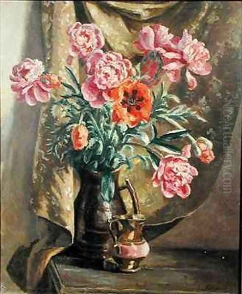 Peonies and Poppies Oil Painting by Roger Eliot Fry