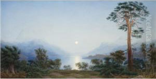 The Highlanders Burial Ground, Loch Maree Oil Painting by William Turner