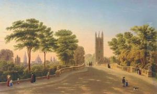 Magdalen Bridge And College, Oxford Oil Painting by William Turner