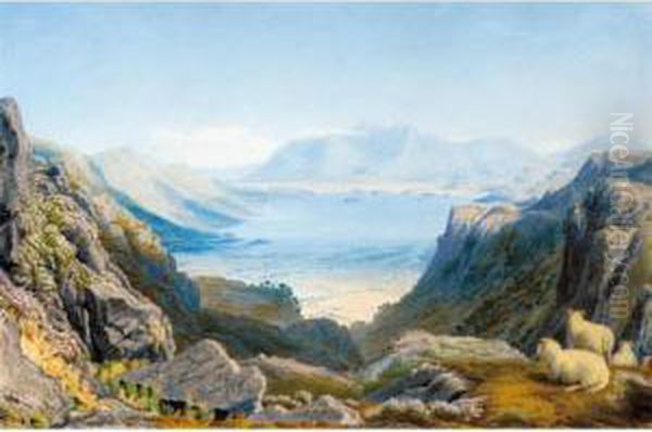 Keswick Lake, Skiddaw And 
Saddleback As Seen From An Eminence Near The Entrance To Borrowdale Oil Painting by William Turner