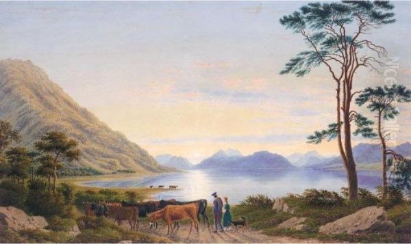 Ben-na-bear And The Mountains Of
 Ardgour, As Seen Across Loch Linnhe, From Balachulish, Scotland Oil Painting by William Turner