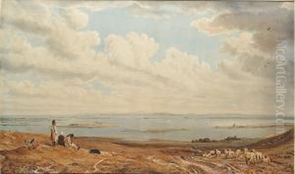 Portsmouth Harbour And The Isle Of Wight From Portsdown Hill Oil Painting by William Turner