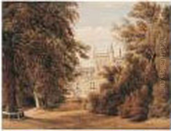 New College Garden, Oxford Oil Painting by William Turner