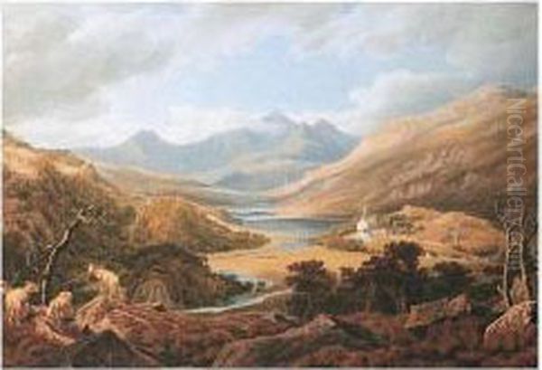 View Of Snowdon And Capel Curig, North Wales Oil Painting by William Turner